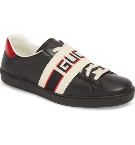 gucci sneakers stripe leather|Gucci leather sneakers for men.